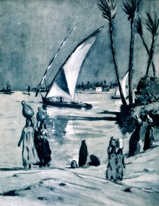 Veden kuljettaminen Niilistä, Kairo, Egypti, 1928 tekijältä Louis Cabanes