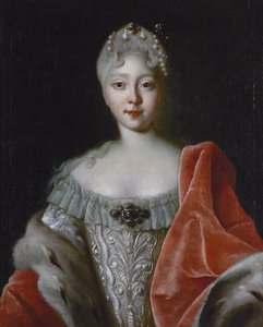 Elisabeth Ire (imperatrice de Russie) - Suurherttuatar Elisabeth Petrovnan (1709-1761) muotokuva par Caravaque, Louis (1684-1754). Öljy kankaalle, koko: 78x63, 1720-luvun loppu, Valtion Eremitaaši, Pietari
