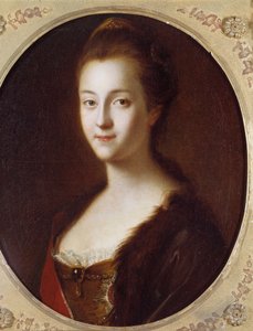 Katariina II:n (1729-1796), Venäjän keisarin muotokuva Louis Caravaquen (1684-1754) maalaus 1700-luvulta. Pietari, Pietarhovin linna