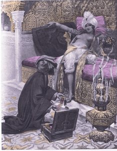 Tunisin kuninkaan tytär, Navarre Societyn 1930-luvun julkaisema kuva Boccaccion Decameronista (litho)
