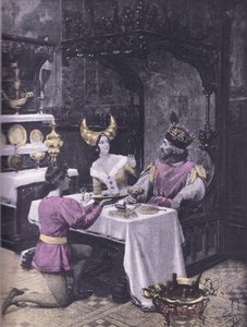 Kanan illallinen, kuvitus Decameron of Boccacciosta, Navarre Societyn julkaisema 1930-luku (litho)