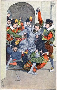 Guisen herttua Henri I:n murha Bloisissa vuonna 1588. tekijältä Louis Charles Bombled