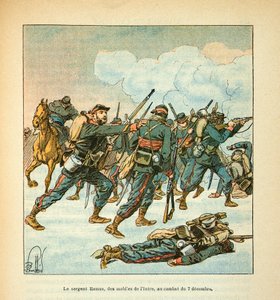 Eugene Sergeantin Loire-armee, joka tunnetaan nimellä Grenest, kuvannut Louis Bombled (1862-1927) (Ranskan ja Saksan sota; kampanja 1870 -1871): kersantti Ramus Iseren matkapuhelimesta taistelussa 7. joulukuuta tekijältä Louis Charles Bombled