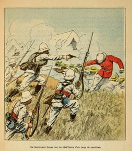 Madagaskarin sota - Henri Galli dit Galllichetin (1854-1922) ranskalaisten tutkimusretkien anekdoottinen historia vuosina 1885-1895, kuvittanut Louis Bombled (1862-1927): Yksityiskokoelma tekijältä Louis Charles Bombled
