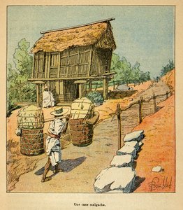 Madagaskarin sota - Henri Galli dit Galllichetin (1854-1922) ranskalaisten tutkimusmatkojen anekdoottinen historia, kuvittaja Louis Bombled (1862-1927): Madagaskarin tapaus 1800-luvulla, yksityinen kokoelma tekijältä Louis Charles Bombled