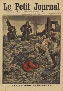 Pelastuskoirien käyttäminen haavoittuneiden etsimiseen, Ranska, ensimmäinen maailmansota, 1915 tekijältä Louis Charles Bombled