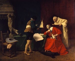 Richelieu tutkii La Rochellen piirityksen hyökkäyssuunnitelmia tekijältä Louis Debras
