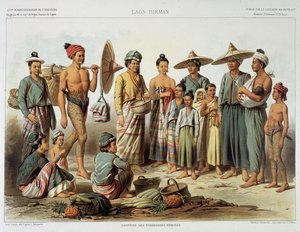 Laosin väestö noin vuonna 1870 Francis Garnier Parisin teoksessa "Journey d
