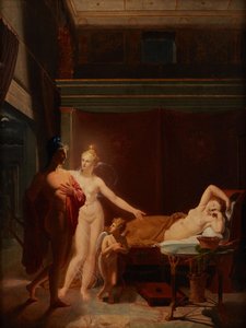 Paris ja Helen Venus ja Amor saattavat Parisin Helenin sänkykammioon, 1800.