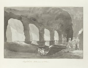 Cataniën maanalainen amfiteatteri Catanian amfiteatteri (otsikko esineessä) Matkat Italiassa, Sisiliassa ja Maltassa - 1778 (sarjan nimi) tekijältä Louis Ducros