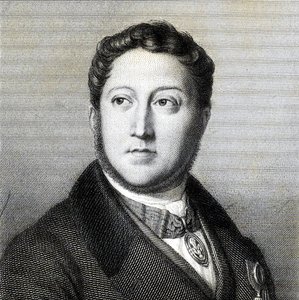 Muotokuva säveltäjä Gioachino Antonio Rossinista 1792-1868, 1836. tekijältä Louis Dupré
