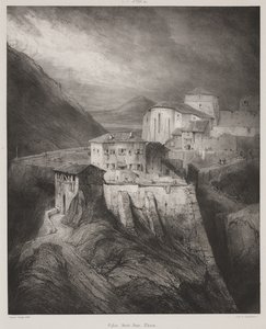 Saint Jeanin kirkko, Thiers, Auvergne tekijältä Louis Eugene Gabriel Isabey