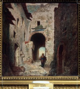 ""La porte Maure"" (Maurien portti) Kaupunkimaisema Marokossa. Louis Gabriel Eugene Isabeyn (1803-1886) maalaus 1835 Pushkin-museo, Moskova tekijältä Louis Eugene Gabriel Isabey