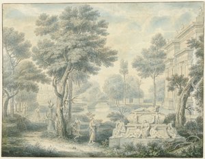 Arkadian maisema haudalla tekijältä Louis Fabritius Dubourg
