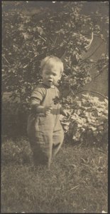 [Lapsen muotokuva puutarhassa] tekijältä Louis Fleckenstein