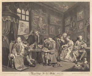 Avioliitto a la Mode: pl.1 tekijältä Louis Gerard Scotin after William Hogarth
