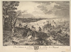 Ryöstö tiellä maalauksen jälkeen Duc de Choiseulin kokoelmassa, 1771. tekijältä Louis Germain