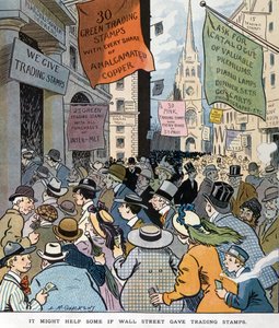 Voisi auttaa, jos Wall Street antaisi Louis Glackens 1866-1933, taiteilija. Julkaistu 1907.