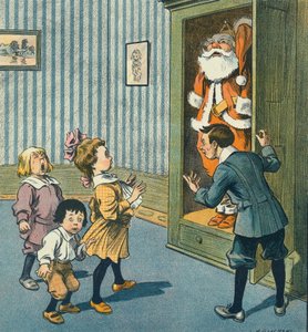 Joulupukki löydetty kaapista, 1900-luku (tulostus)
