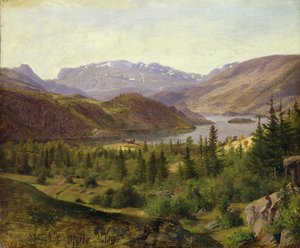 Hjelle in Valders, Tile Fjord, 1835 (öljy kankaalle ja pahville)