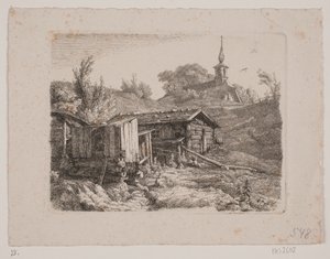 Maisema vesimyllyllä tekijältä Louis Gurlitt