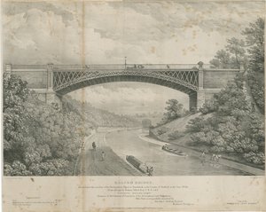 Calton Bridge: sinkkilitografia, nd [1826] tekijältä Louis Haghe
