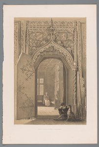 Ovi ruhtinashuoneeseen Hohensalzburgissa Entrée de la salle des Princes a Hohensaltzbourg (otsikko esineessä) tekijältä Louis Haghe