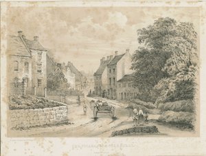 Eccleshall Village: litografia tekijältä Louis Haghe