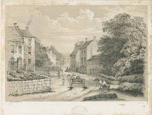 Eccleshall Village: litografia tekijältä Louis Haghe