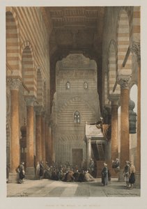 Egypti ja Nubia, osa III: Metwalysin moskeijan sisustus, 1849. tekijältä Louis Haghe