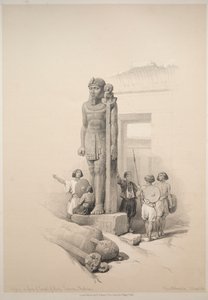 Egypti ja Nubia: Osa II - nro 7, Colossi at Wady Saboua tekijältä Louis Haghe