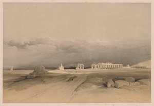 Egypti ja Nubia: Osa II - nro 8, Ruins of the Memnonium, Thebes, 1838. tekijältä Louis Haghe