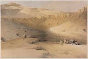 Egypti ja Nubia, osa II: Sisäänkäynti Theban kuningasten haudoihin, Bab-El-Malouk, 1848. tekijältä Louis Haghe