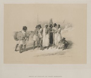 Egypti ja Nubia, osa II: Nubian ryhmä-Wady Kardasey, 1847. tekijältä Louis Haghe