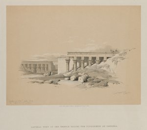 Egypti ja Nubia, osa II: Sivunäkymä temppelistä nimeltä The Typhonoeum at Dendera, 1848. tekijältä Louis Haghe