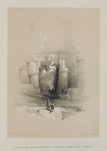 Egypti ja Nubia, osa II: Osa pylväiden salista Karnakissa, Thebes, 1847. tekijältä Louis Haghe