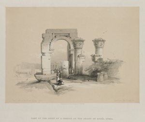 Egypti ja Nubia, osa II: Rauniot - Temppeli Biggehin saarella, Nubia, 1847. tekijältä Louis Haghe
