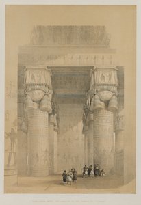 Egypti ja Nubia, osa II: Näkymä Denderan temppelin portikon alta, 1849. tekijältä Louis Haghe