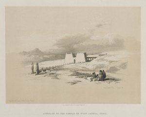 Egypti ja Nubia, osa I: Lähestymistapa Wady Sabouan temppeliin, Nubia, 1847. tekijältä Louis Haghe