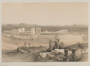 Egypti ja Nubia, osa I: Yleinen näkymä Philaen saarelle, Nubia, 1846. tekijältä Louis Haghe
