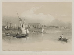 Egypti ja Nubia, osa I: Yleinen näkymä Luxorin raunioista, Niililtä, 1846. tekijältä Louis Haghe