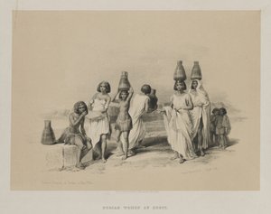 Egypti ja Nubia, osa I: Nubian Women at Kortie, on the Niil tekijältä Louis Haghe