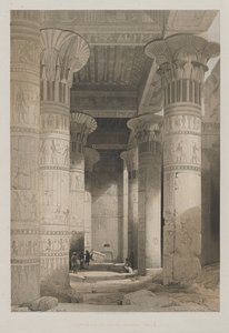 Egypti ja Nubia, osa I: Näkymä temppelin suuren portin alta, Philae, 1846. tekijältä Louis Haghe