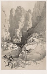 Pyhä maa, Syyria, Idumea, Arabia, Egypti & Nubia Voi. III: Sisäänkäynti Petraan, 1842. tekijältä Louis Haghe