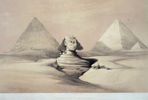 Gizehin suuri sfinksi. 1800-luku (litografia) tekijältä Louis Haghe