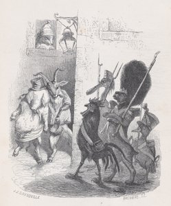 Useammin kuin kerran lähtiessään naamiopallolta partio pidätti herra de ***n..., noin. 1837-47.