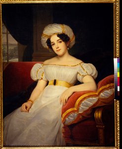 Prinsessa Natalya Stepanovna Golitsynan muotokuva, s. kreivitär Apraksina (1794-1890). Louis Hersentin (1777-1860) maalaus öljy kankaalle