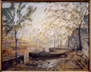 Joen ranta. Louis Carrandin maalaus (1821-1899) tekijältä Louis Hilaire Carrand