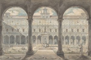 Certosa di San Martinon luostari, Napoli, noin 1777-1779. tekijältä Louis Jean Desprez