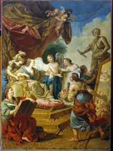 Venäjän keisarinna Elisabeth (tsaarina Elisabeth I Petrovna Romanov, joka tunnetaan nimellä Clemente (1709-1762), taiteen suojelija. (Keisarinna Elisabeth Petrovna taiteen suojelijana). Louis Jean Francois Lagreneen (1725-1805) maalaus, öljy Webissä
